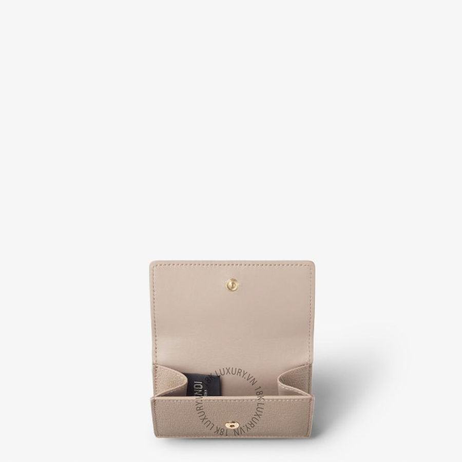 Ví Ngắn Fendi FF Mini Trifold Dove gray leather wallet 8M0584B08EF0QD3 FND347