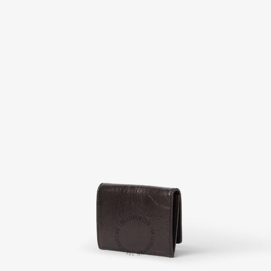 Ví Ngắn Fendi Tube Card Case Brown crackled leather card case 8M0599B14MF0QA1 FND372