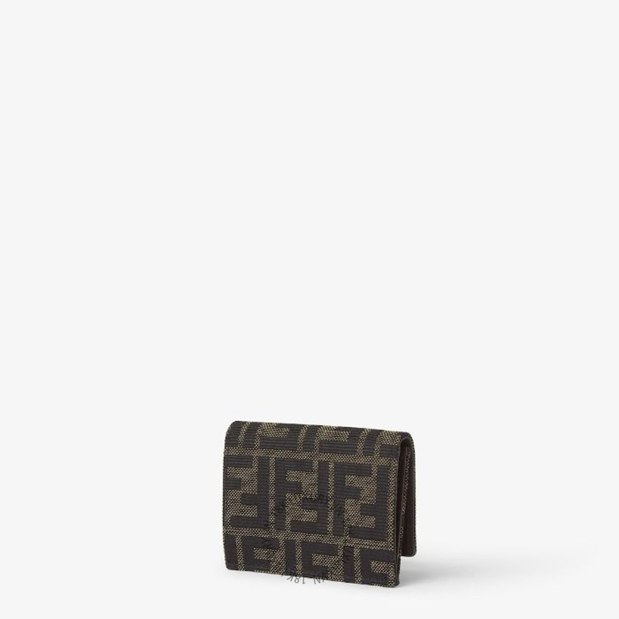 Ví Ngắn Fendi Tube Card Case Brown FF Zucca jacquard card case 8M0599B1JYF0VAT FND373