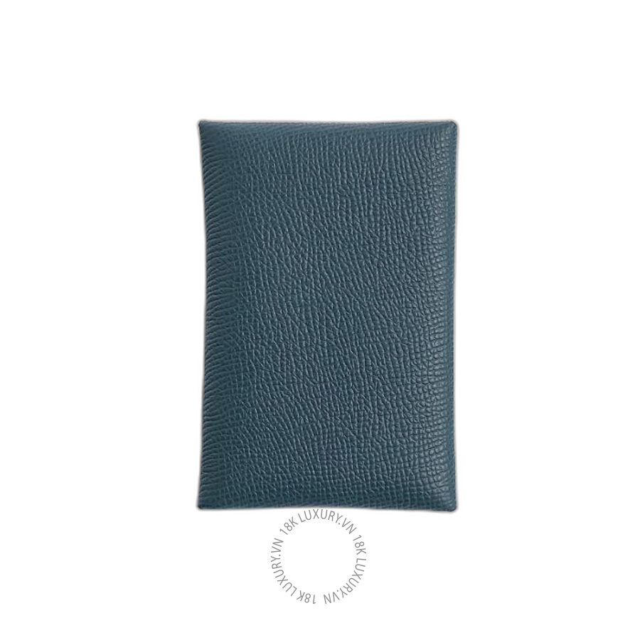 Ví Ngắn Hermes Calvi card holder Bleu Tempête H044164CKN7 MHM146