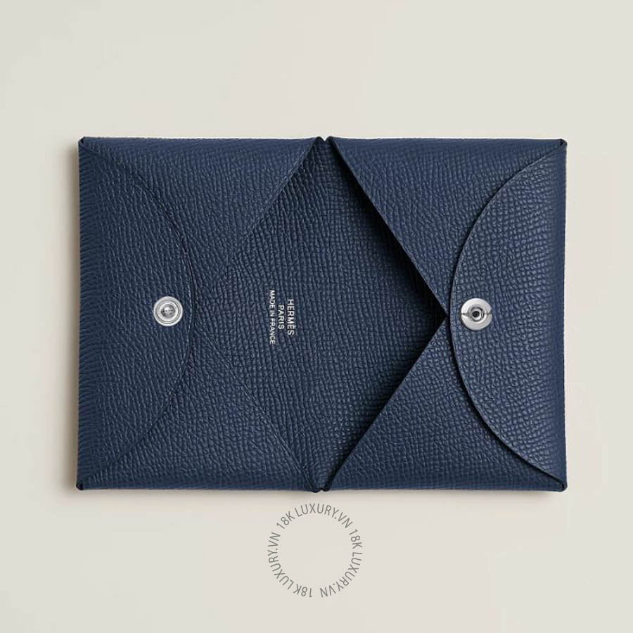 Ví Ngắn Hermes Calvi card holder Navy H044164CK7U MHM143