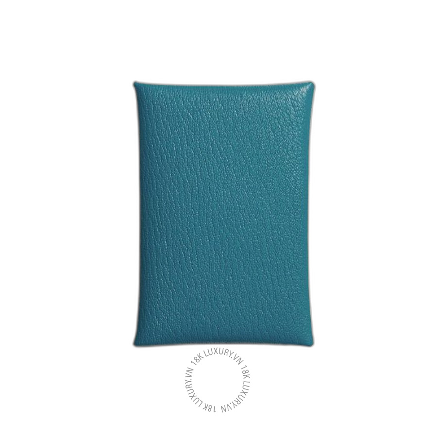 Ví Ngắn Hermes Calvi card holder New Bleu Jean H044166CKD2 MHM153