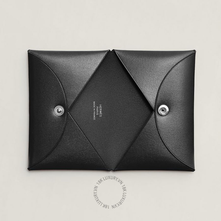 Ví Ngắn Hermes Calvi card holder Noir H078403CK89 MHM165