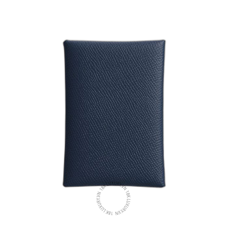 Ví Ngắn Hermes Calvi Duo Compact card holder Bleu Abysse H083035CK7K MHM169