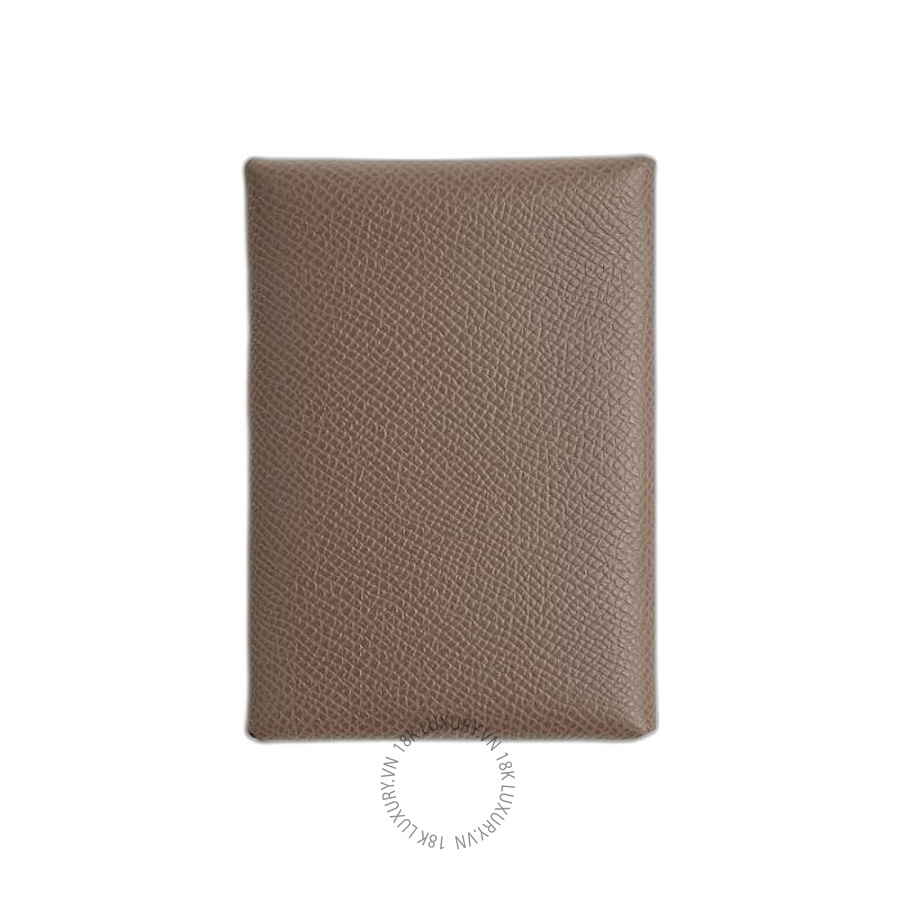 Ví Ngắn Hermes Calvi Duo Compact card holder Étoupe H083035CK18 MHM166