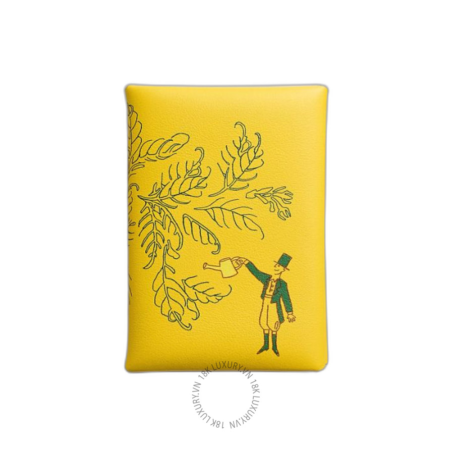 Ví Ngắn Hermes Calvi Duo Compact Card holder Jaune De Naples H088453CK9O MHM198