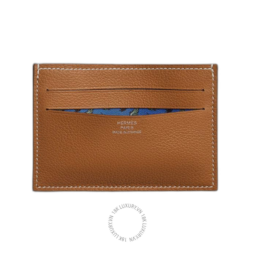 Ví Ngắn Hermes Citizen Twill card case Gold / Bleu Hydra / Vert Yucca H088460CAAC MHM163