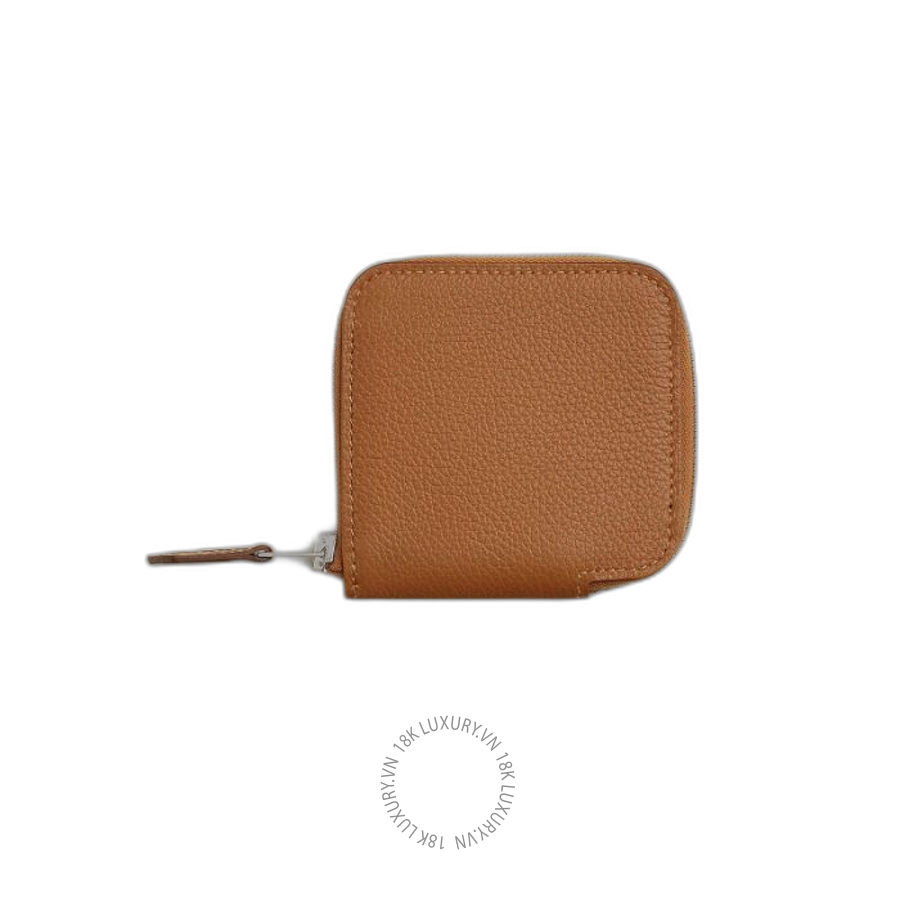 Ví Ngắn Hermes Silk'In change purse Gold / Bleu Jean / Capucine H087545CKAC MHM192