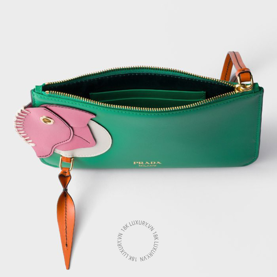 Ví Ngắn Prada Leather zipper pouch 1MB080_2G5V_F05IC PRV062
