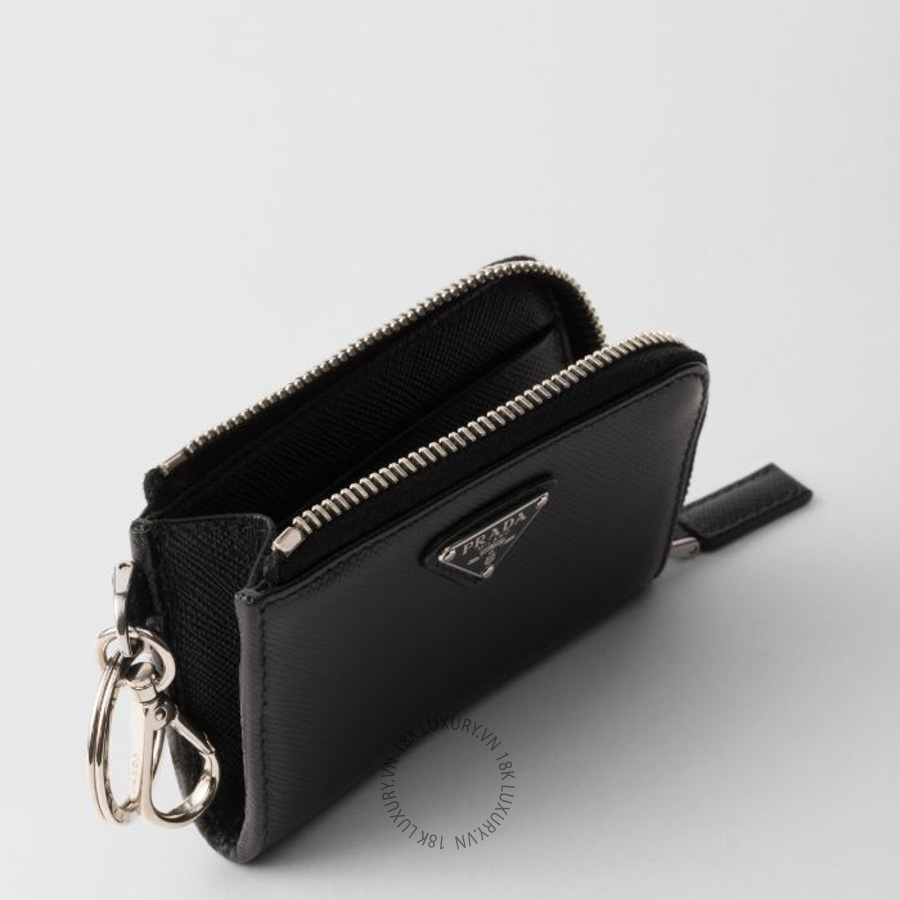 Ví ngắn Prada Saffiano Leather Mini Pouch with keychain 2TT085_2AHF_F0002 NVPR090