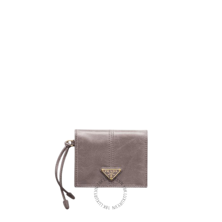 Ví Ngắn Prada Small leather wallet in Dark Grey 1MV204_2CYR_F0116 PRV124
