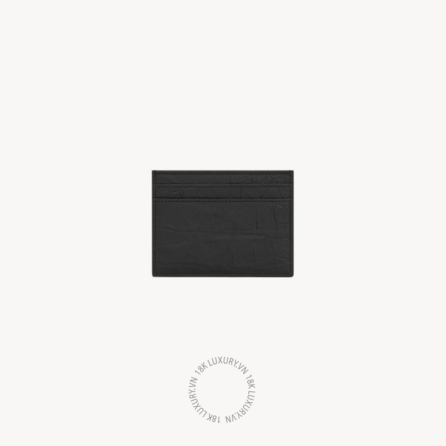 Ví ngắn YSL CASSANDRE card case in CROCODILE-EMBOSSED leather 485631C9H0U1000 VKI046