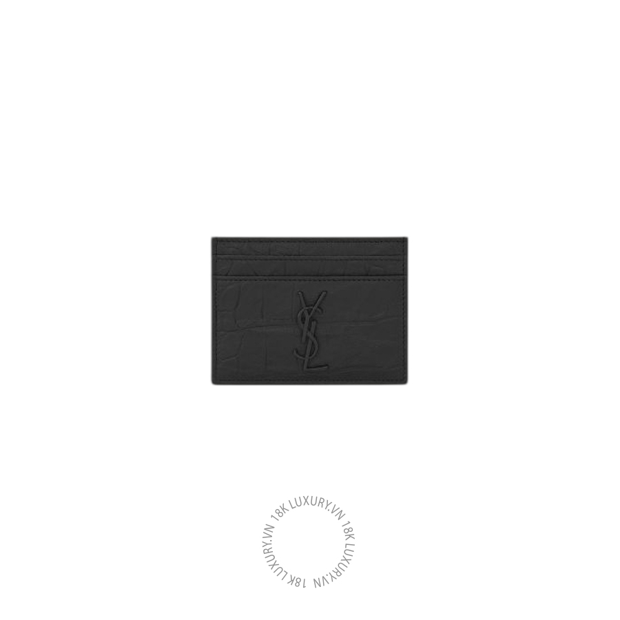 Ví ngắn YSL CASSANDRE card case in CROCODILE-EMBOSSED leather 485631C9H0U1000 VKI046
