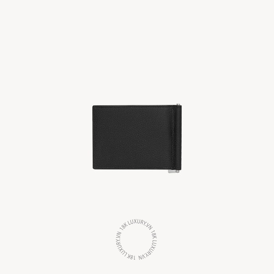 Ví ngắn YSL CASSANDRE SHADOW SAINT LAURENT BILL CLIP WALLET IN GRAINED LEATHER 691633DTI0E1000 VKI093