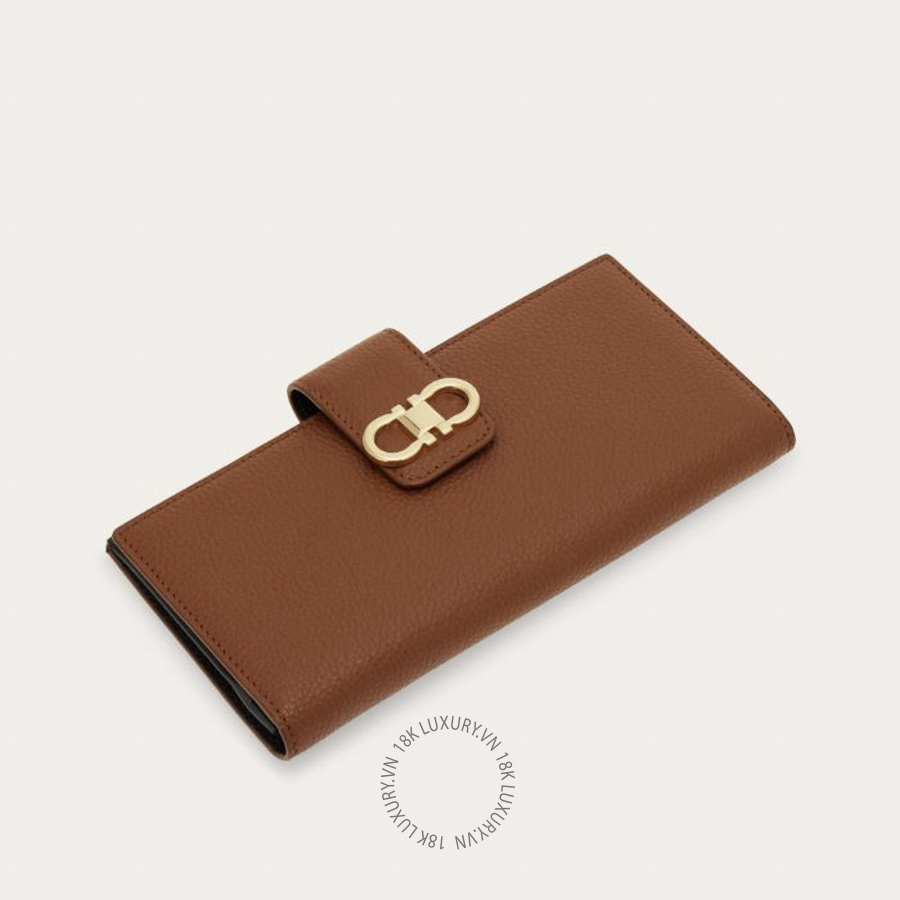 Ví Salvatore Ferragamo Continental wallet cognac 221157795521 WBLP015
