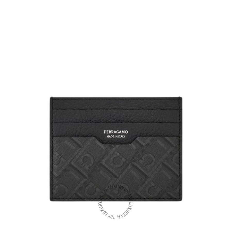 Ví Salvatore Ferragamo Credit card holder black/grey 661583780321 GCNN039