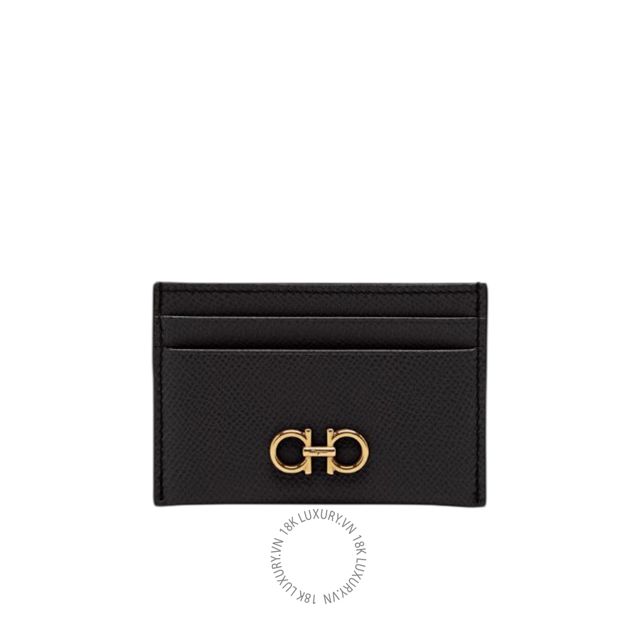 Ví Salvatore Ferragamo Gancini card holder black 220007742164 VSLTT007