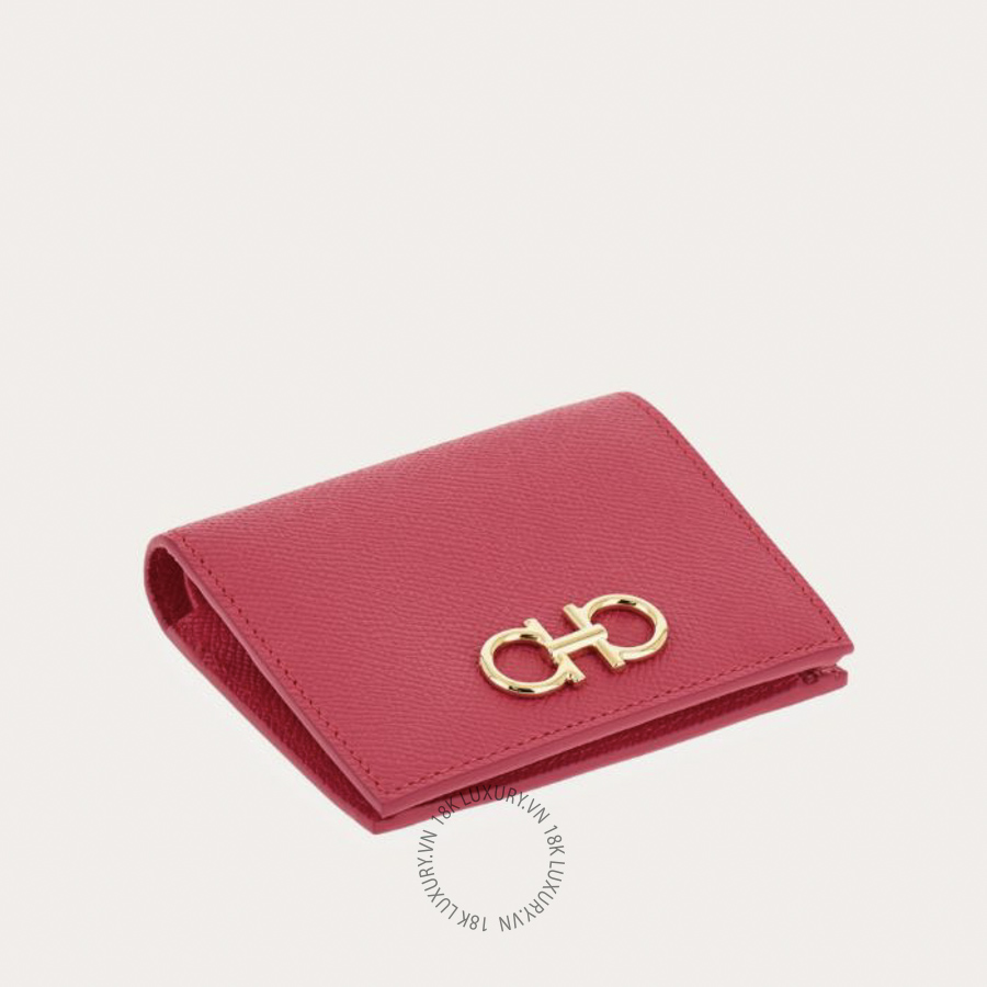 Ví Salvatore Ferragamo Gancini compact wallet begonia 22D780796489 WBLP018