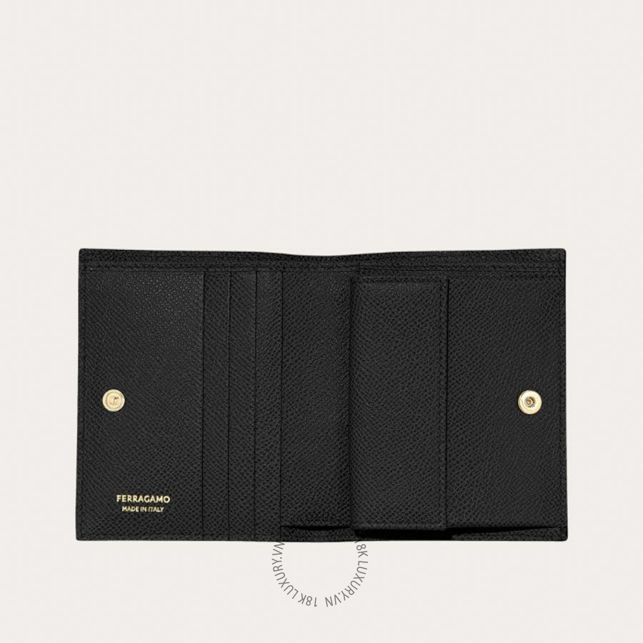 Ví Salvatore Ferragamo Gancini compact wallet black 22D780726512 WBLP017 16 Ví Salvatore Ferragamo Gancini compact wallet black 22D780726512 WBLP017