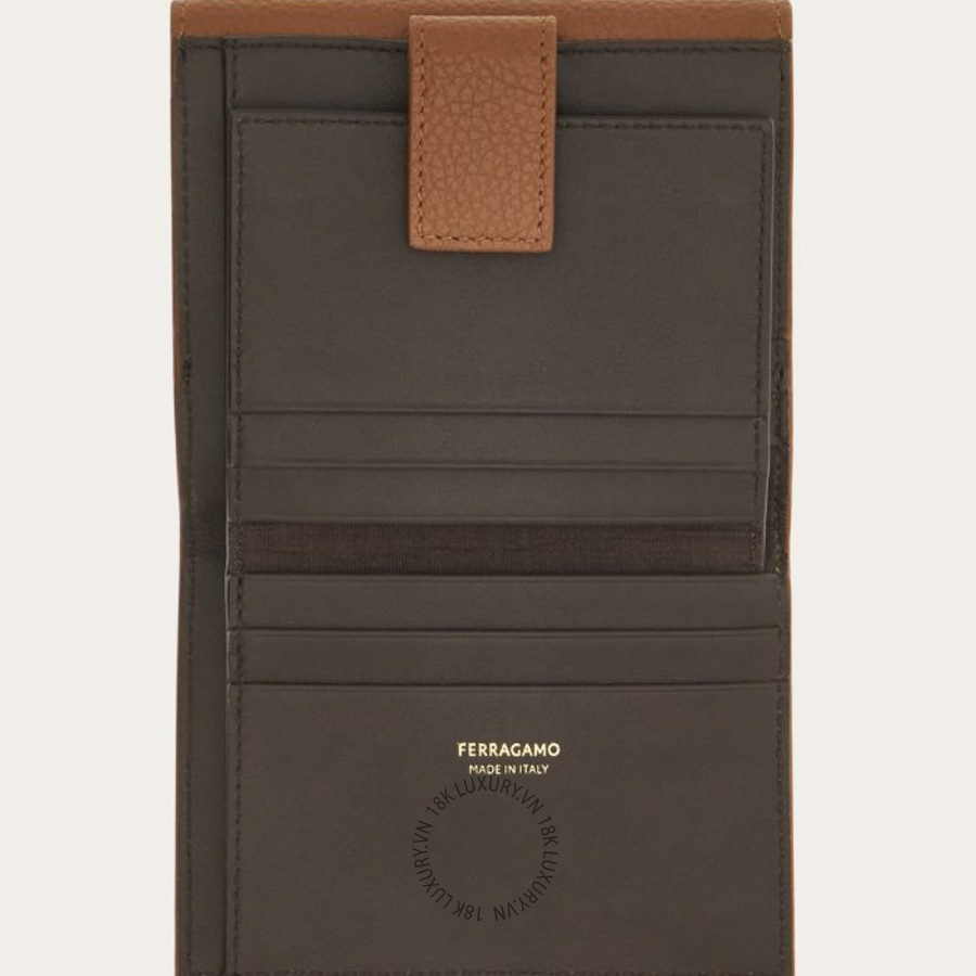 Ví Salvatore Ferragamo Gancini compact wallet cognac 220961785779 WBLP003 22 Ví Salvatore Ferragamo Gancini compact wallet cognac 220961785779 WBLP003