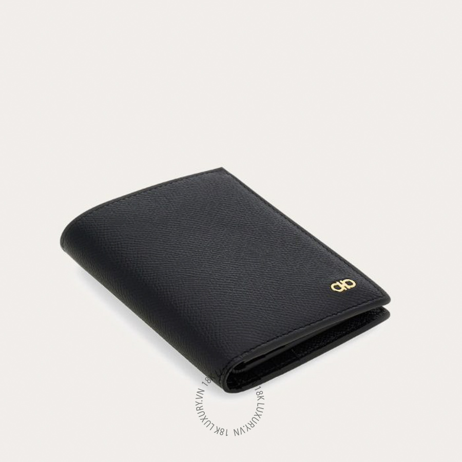 Ví Salvatore Ferragamo Gancini Compact Wallet Đen 661459775656 ENME019