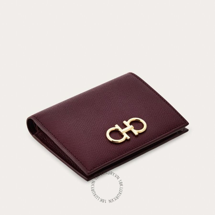 Ví Salvatore Ferragamo Gancini compact wallet plum 22D780789858 WBLP001