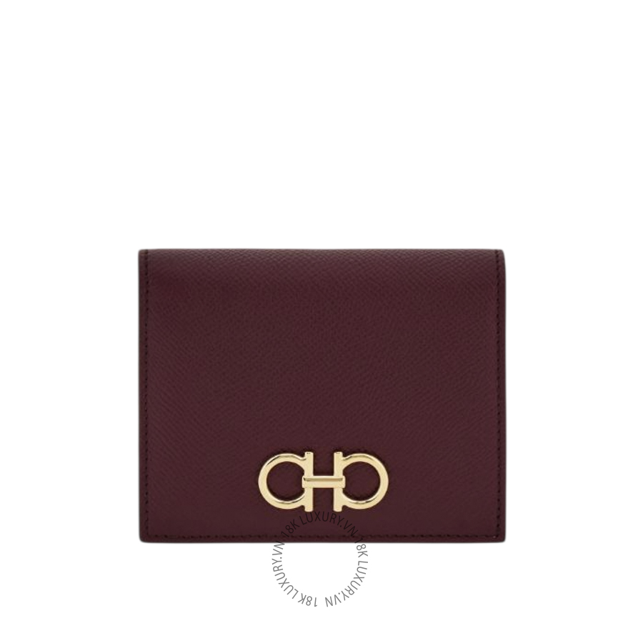 Ví Salvatore Ferragamo Gancini compact wallet plum 22D780789858 WBLP001