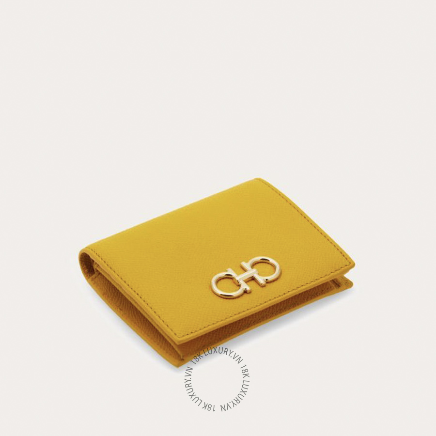 Ví Salvatore Ferragamo Gancini compact wallet yellow 22D780794468 WBLP021