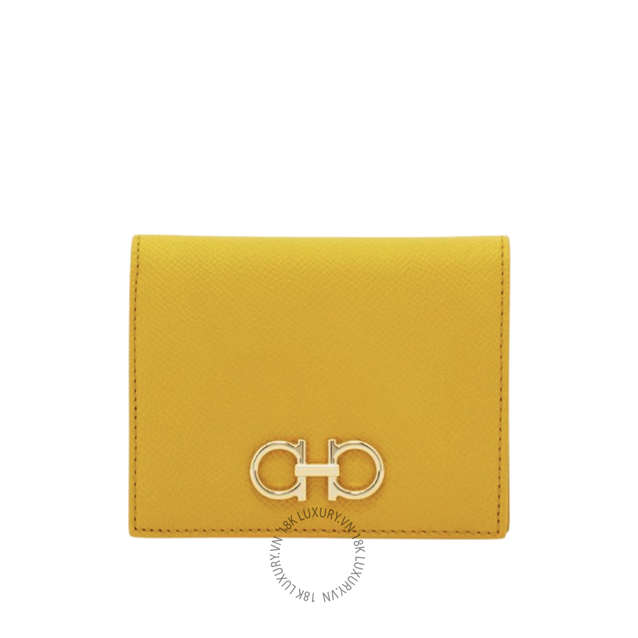 Ví Salvatore Ferragamo Gancini compact wallet yellow 22D780794468 WBLP021
