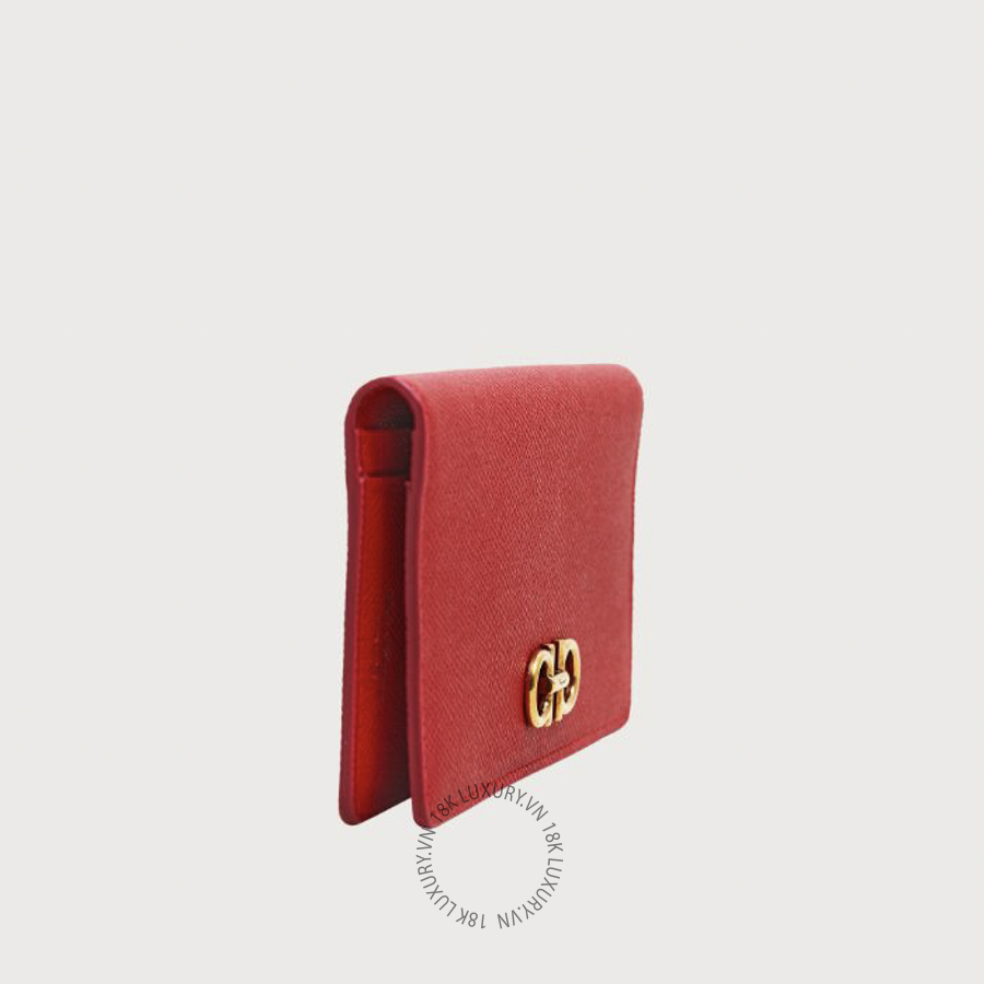 Ví Salvatore Ferragamo Gancini continental wallet lipstick red 22D779746639 WBLP020