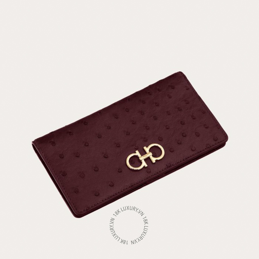 Ví Salvatore Ferragamo Gancini continental wallet plum 220345792023 WBLP006