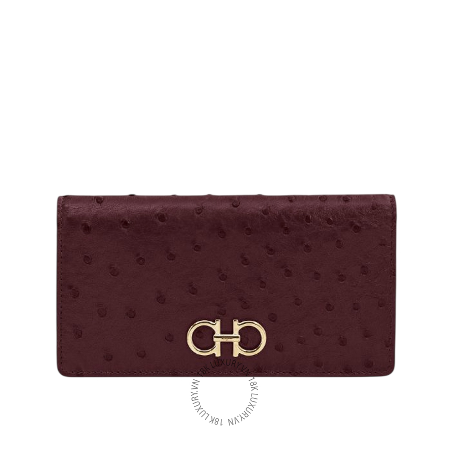 Ví Salvatore Ferragamo Gancini continental wallet plum 220345792023 WBLP006