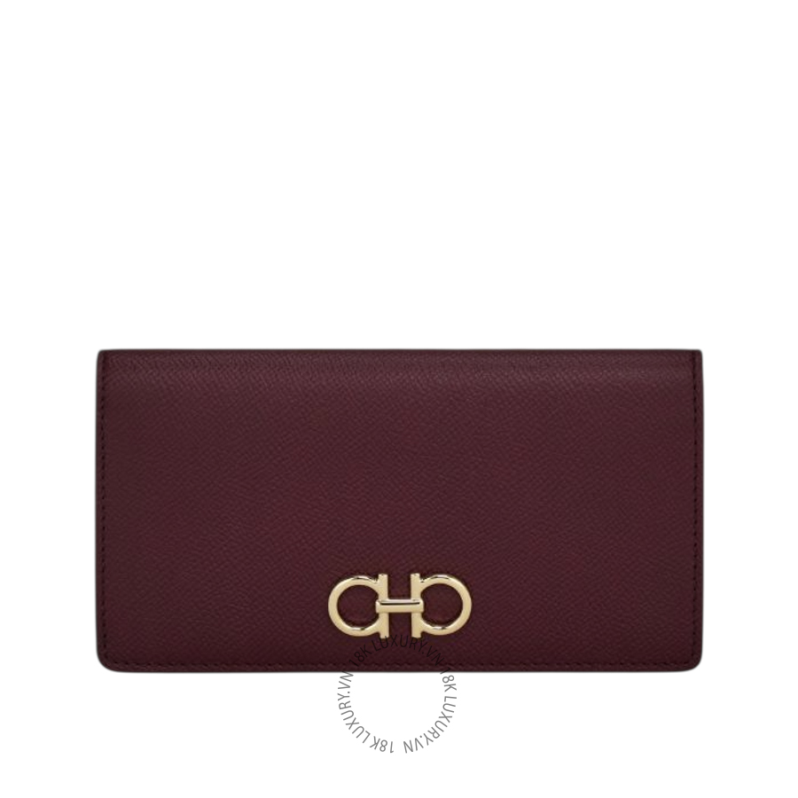 Ví Salvatore Ferragamo Gancini continental wallet plum 22D779789851 WBLP002