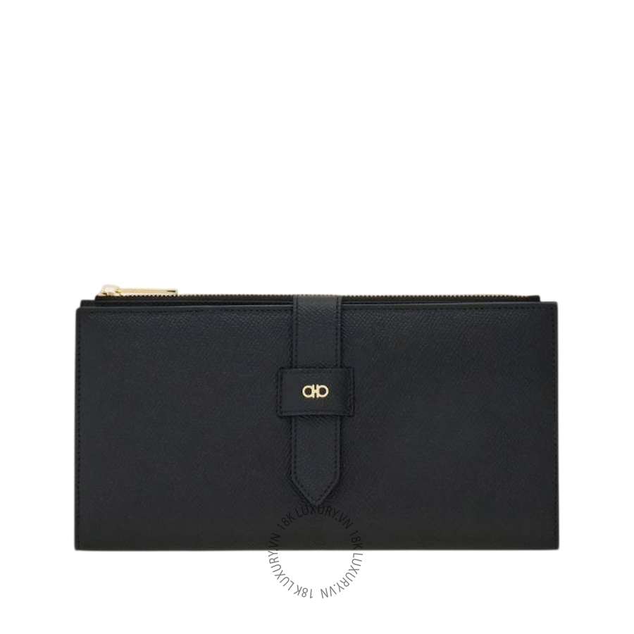 Ví Salvatore Ferragamo Gancini document holder black 661814795721 GCNN014