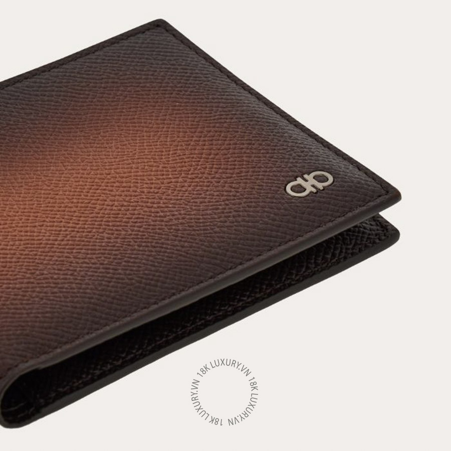 Ví Salvatore Ferragamo Gancini Wallet Cognac/Testa di Moro 661451789615 ENME014 14 Ví Salvatore Ferragamo Gancini Wallet Cognac/Testa di Moro 661451789615 ENME014