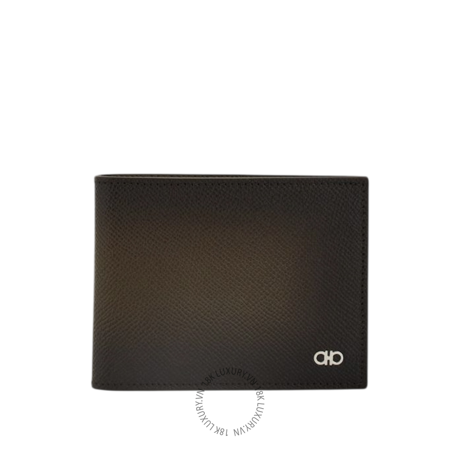 Ví Salvatore Ferragamo Gancini Wallet Olive Green/Testa di Moro 661451795706 ENME015