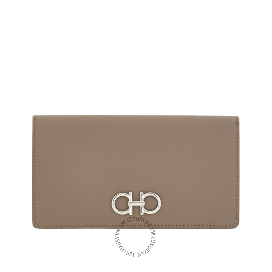 Ví Salvatore Ferragamo Gancini wallet taupe 22D779795496 WBLP013