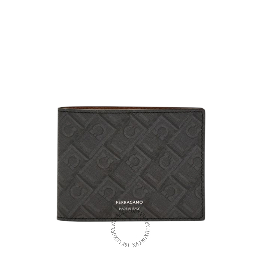 Ví Salvatore Ferragamo Monogram Wallet Black/Gray/Rust 661550795880 ENME027