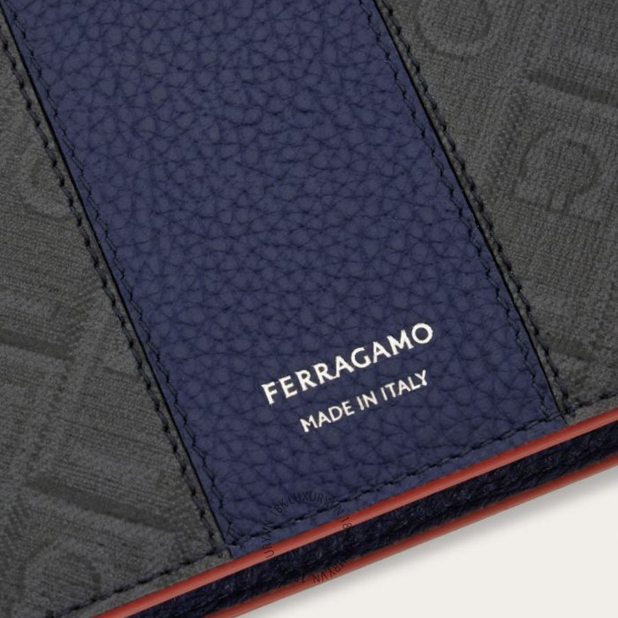 Ví Salvatore Ferragamo Monogram Wallet - Citymatch Capsule Black/Gray/Blue 661866796815 ENME004 14 Ví Salvatore Ferragamo Monogram Wallet - Citymatch Capsule Black/Gray/Blue 661866796815 ENME004