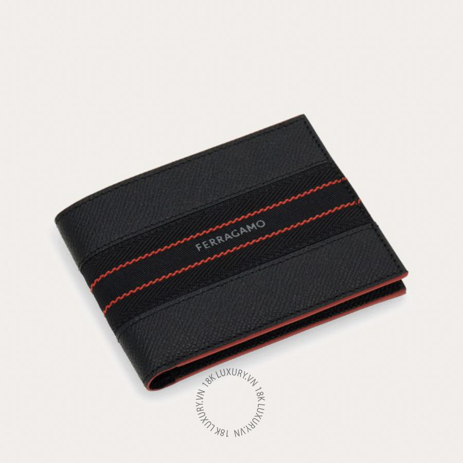 Ví Salvatore Ferragamo Wallet Black/Flame Red 661831796028 ENME005