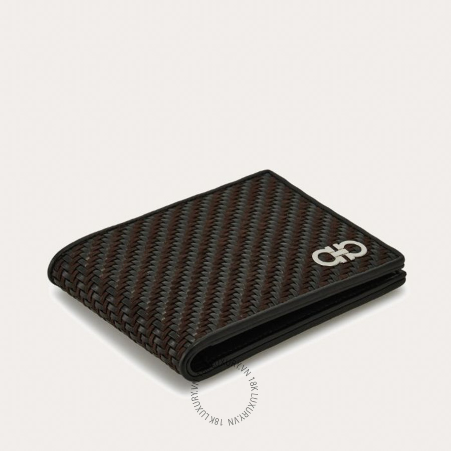 Ví Salvatore Ferragamo Woven Wallet Testa di Moro/Black 661703786400 ENME013
